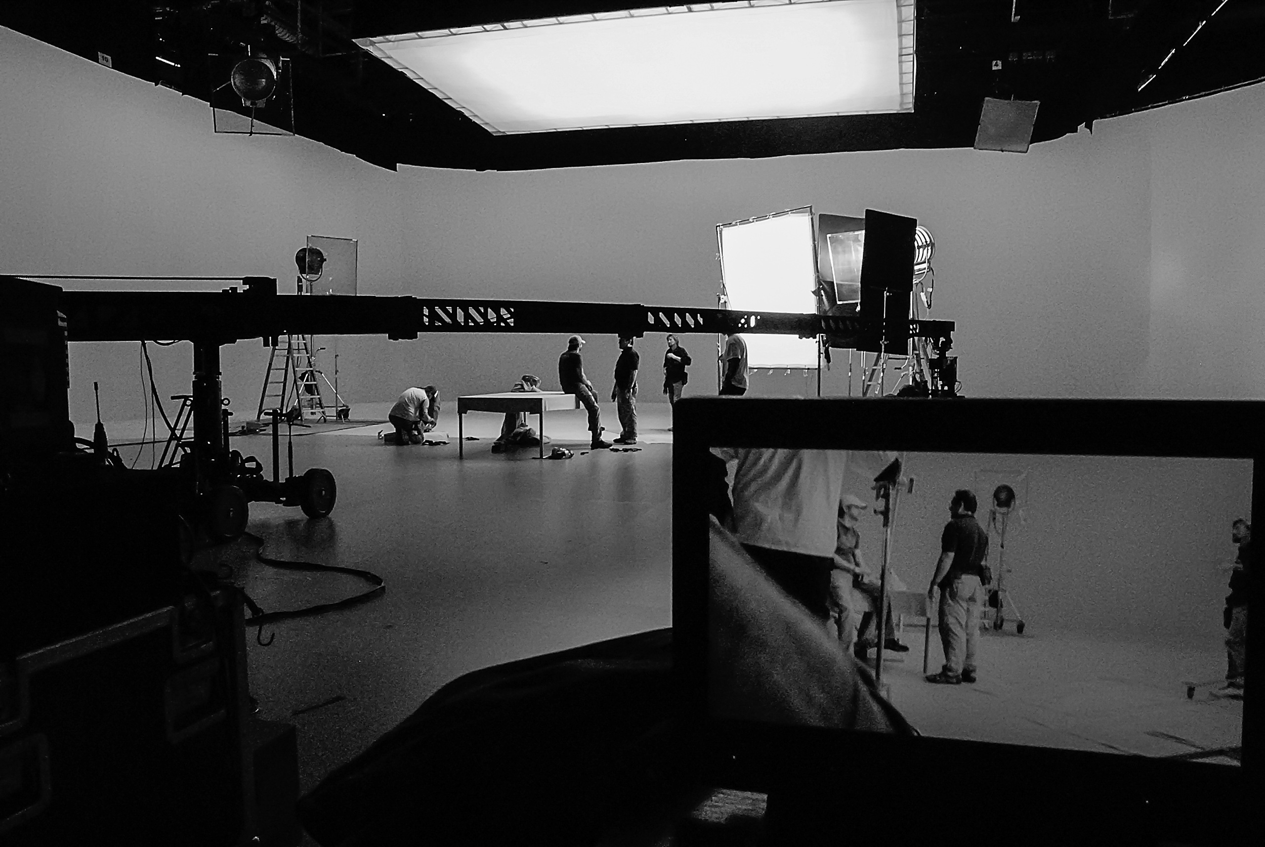 M3CA Stage, Media — Presenter recording in front of a green screen with studio lighting